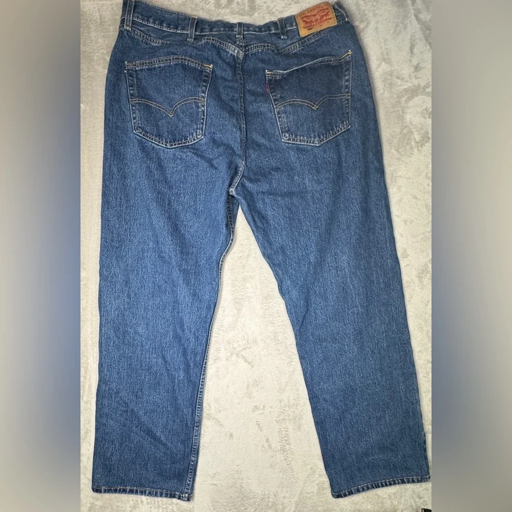 Levi’s Men’s 505 Regular Fit 100% Cotton Zip Fly Dark Stonewash Blue Jeans 44x34